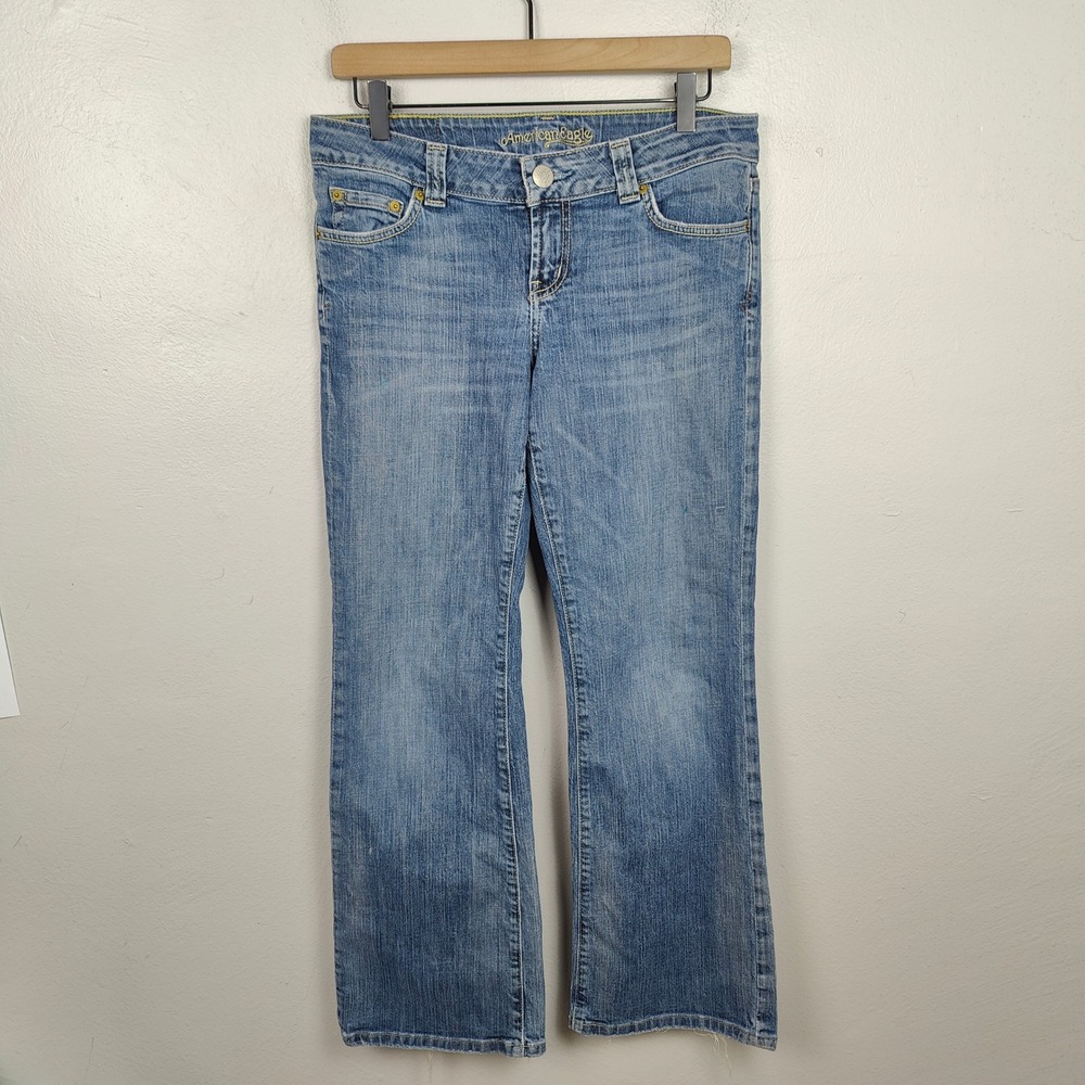Vintage Y2K American Eagle Boyfriend 77 Jeans Womens 8 Short Low Rise Bootcut - Picture 2 of 16